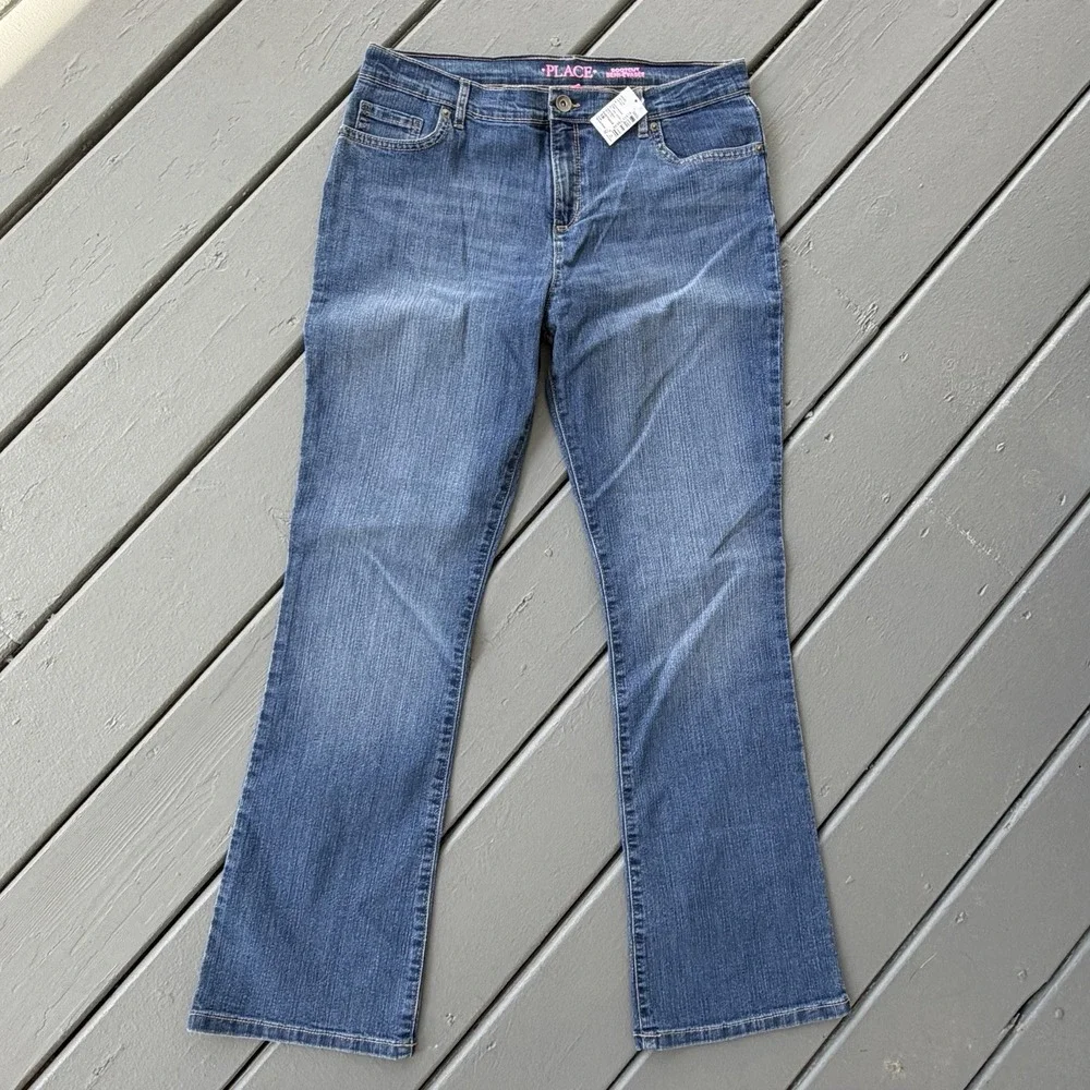 Children's‎ Place Girls Plus 16 Blue Denim Jeans NWT Bootcut School Casual